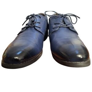 Gatsby Dress Shoes‎ for Men - Blue Leather Oxford Lace Up Formal